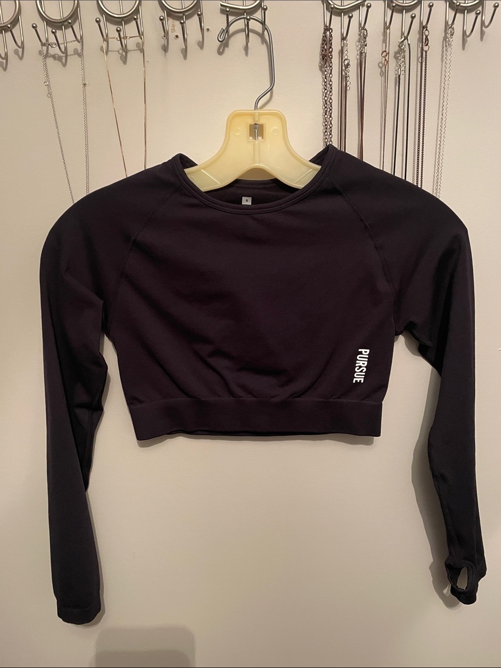 PURSUE Fitness Black Long-Sleeve Workout Crop Top- never worn
